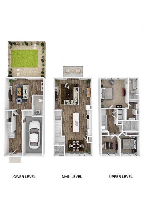 Floor plan for 3 beds, 2.5 baths, 2200 sqft